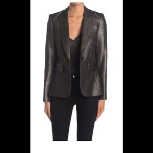 Veronica Beard Black and Gold Metallic Blazer
